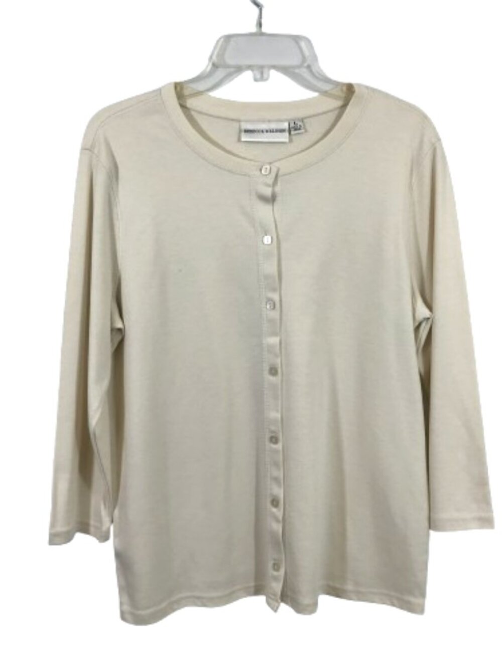 Cream Cardigan Sweater L Rebecca Malone
